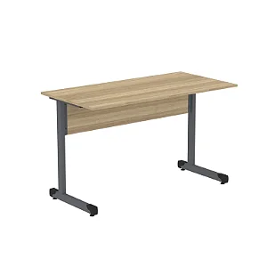 Mesa auxiliar de trabalho 92x60 para escritório reta nas cores Cinza - Branco - Preto