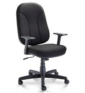 Cadeira Presidente ergonômica para escritório couro preto RIQ PLUS OPEPX Preto/Preto