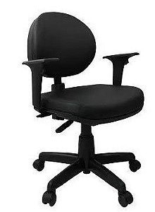 Cadeira de trabalho/escritório ergonômica, atende normas NR17, várias regulagens RIQ PLUS Preto