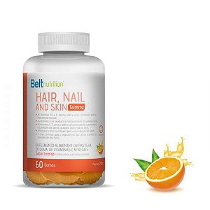 Belt Hair Nail And Skin Gummy Laranja - 60 Gomas - Beltnutrition