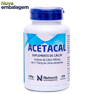 Acetacal suplemento de cálcio 200 comprimidos - Nutrovit