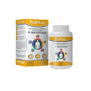 Multivitamínico Para Imunidade Vitaminas C D E Selênio e Zinco 60 capsulas - Polimais Nutriex