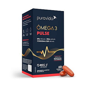 Omega 3 Pulse 60 Capsulas Sofgel - EPA 990 mg DHA 660 mg Coezima Q10 100mg - Pura Vida