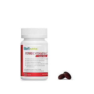 Ferro e Vitamina C + Ácido Fólico - 30 Cápsulas - Beltnutrition