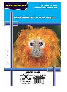 Papel Fotográfico 130g - A4 - Auto Adesivo - 50 Folhas MasterPrint