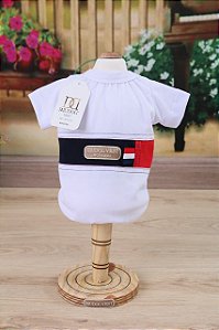 Camiseta Tommy Dudog Branca/Azul/Vermelho