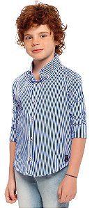 Camisa Social Listrada Azul - Charpey