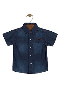 Camisa Jeans Manga Curta - Up Baby