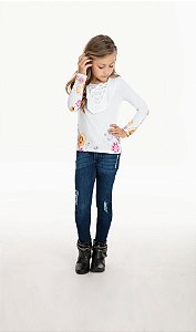 Blusa com babado e amarração Floresta Encantada - Carinhoso