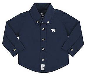 Camisa social em tricoline marinho -  Charpey