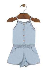 Macaquinho Jeans em Alça Menina - Up Baby