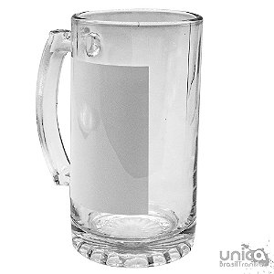 Caneca Chopp em Vidro com Tarja Branca - 475ml