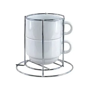 TORRE 2 XICARAS 150 ML COM SUPORTE DE METAL