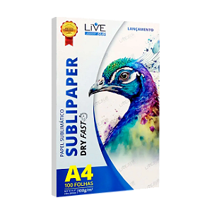 Papel Sublimático Dry Fast - Live - Pacote com 100 Folhas