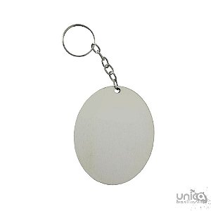 Chaveiro Oval Resinado de MDF 3mm - 10 peças