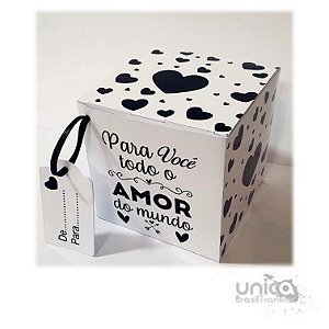 Caixinha Preto e Branco Todo Amor - 12 Unidades