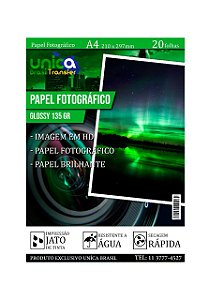 PAPEL FOTOGRÁFICO GLOSSY 135GR COM 20 UNIDADES