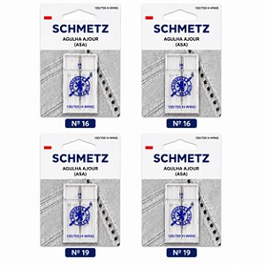 4 Agulhas Schmetz Ajour para Bordado e Costura – 4 Pacotes