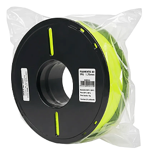 Filamento TPU MP A90 Flexível 1kg 1,75 Amarelo Marca Texto