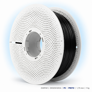 Filamento Zarpar PC 1kg 1,75 Preto (Policarbonato)