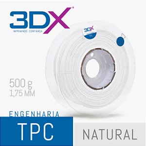 Filamento TPC Flexível D40 500g 1,75 Natural (Firme)