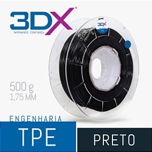 Filamento TPE Flexível D40 500g 1,75 Preto (Firme)