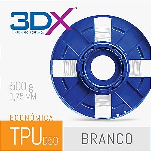 Filamento TPU S2 D60 Flexível 500g 1,75 Branco