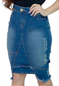 Saia Jeans Moda Evangélica Estonada Anagrom Ref.176