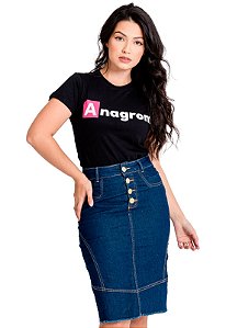 Saia Evangélica Jeans com Fenda na Frente Anagrom Ref.181 - Anagrom - Loja  de Moda Evangélica a Preço Baixo