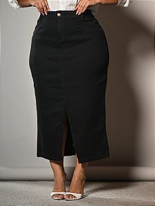 Saia Longa Preta Plus Size Anagrom Ref.207P