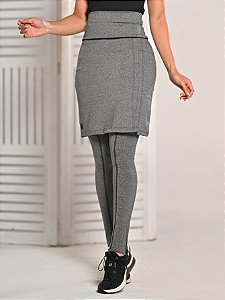 Saia com Calça por Baixo Para Exercícios Moda Fitness Anagrom cor Cinza Ref.7017