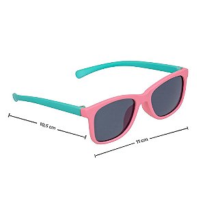 Óculos De Sol Infantil (3 a 5 anos) Rosa e Verde  com  Armação Flexível e proteção UV