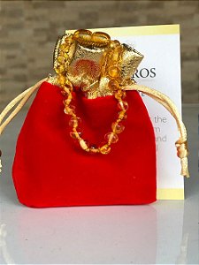Pulseira /tornozeleira de âmbar  báltico infantil - Original