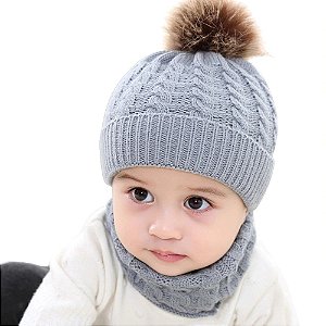 Touca Gorro Infantil E Cachecol Inverno Menino Menina .