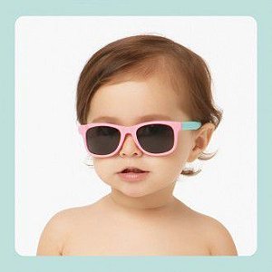 Óculos De Sol Infantil  Rosa com  Armação Flexível