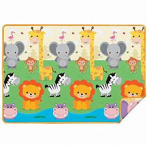 Tapete De Atividades Safari  dupla face impermeável Infantil 200cm X 150cm  - ( pequeno defeito)