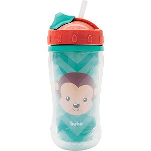 COPO PAREDE DUPLA COM CANUDO SILICONE - MACACO