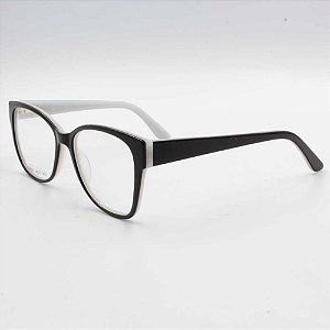 Armação para Óculos de Grau Feminino BR8907-C1 Preta e Cinza