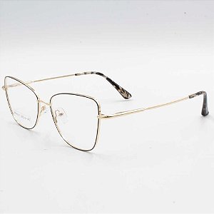 Armação para Óculos de Grau Feminino BR96017-C6 Dourada e Preta