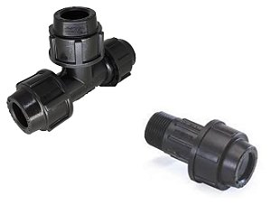 Kit Pead Compressão Te União 20mm + Adaptador Pead 20x1/2