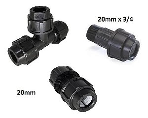 Kit Pead Copasa Sabesp União - Adaptador 20x3/4 - Te 20mm