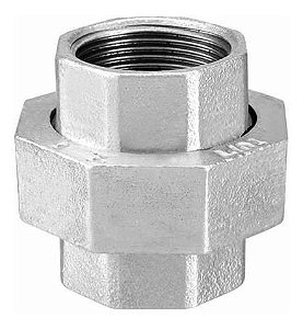 União Assento Cônico Galvanizado 1/2 F X F Bsp 150 Libras