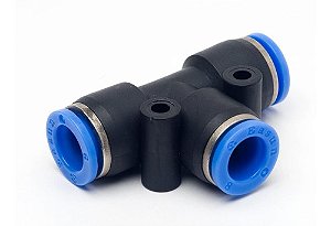 Tee Uniao Emenda Pu 6mm Pneumática Engate Rápido 05 Peças