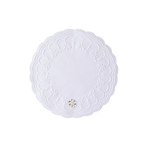 Porta-Copo de Papel Descartável  Decorado - Flor Prata