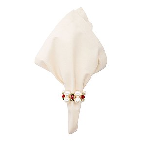 Porta-Guardanapo Duplo - Vermelho e Marfim