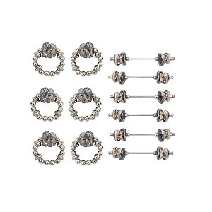 Conjunto Porta-Guardanapo e Descanso de Talher  Murano Torcido Maremoto