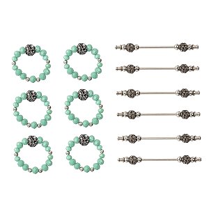 Conjunto Porta-Guardanapos e Descansos para Talheres - Berloque e  Cristal  Verde Mar