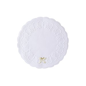 Porta-Copo de Papel Descartável Decorado - Borboleta Marfim