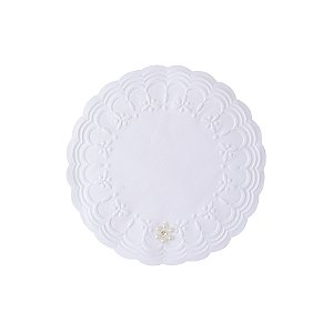 Porta-Copo de Papel Descartável Decorado - Flor Marfim