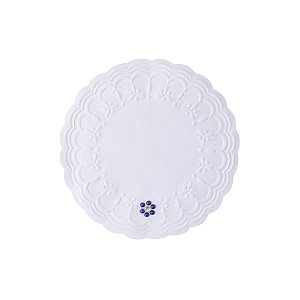 Porta-Copo de Papel Descartável Decorado - Flor Azul Marinho